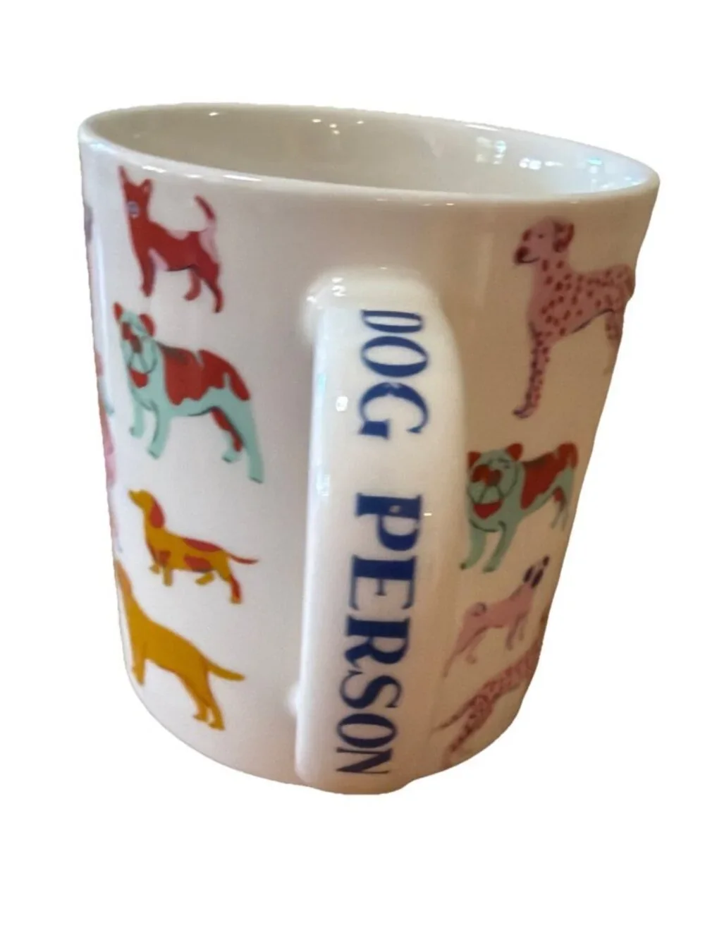 Dog Person Parker Lane Stoneware Pastel Colorful Large Coffee Tea Mug 16 oz EUC